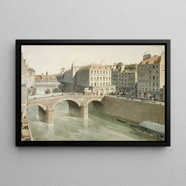 Fdor Hoffbauer - Le PetitPont et la place du PetitPont en 1830.webp