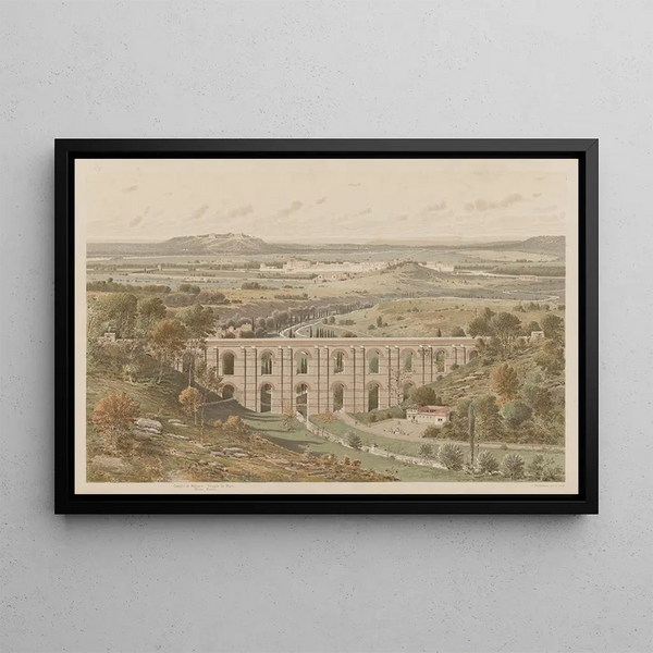 Fdor Hoffbauer - Lutce au BasEmpire aqueduc dArcueil au premier plan palais et citadelle larrire plan.webp