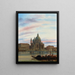 Venice Painting: a view of Santa Maria della Salute - Félix Auguste Rezia — framed artwork on a wall