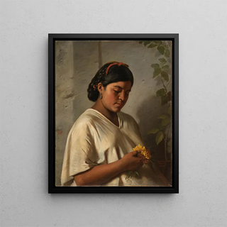 Felipe Santiago Gutirrez - Indian Woman with Marigold Mujer indgena con cempaschil.webp