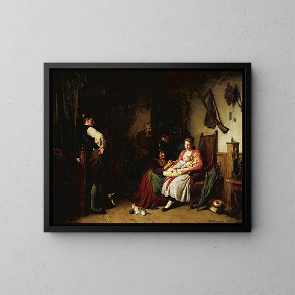 Das Neugeborene - Felix Schlesinger — gerahmtes Bild an der Wand