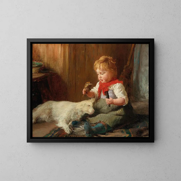 Der junge Friseur - Felix Schlesinger — gerahmtes Bild an der Wand