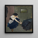 Donna che si slaccia le scarpe - Ernst Schiess — quadro incorniciato alla parete