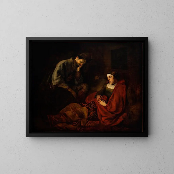 Die Heilige Familie - Ferdinand Bol — gerahmtes Bild an der Wand