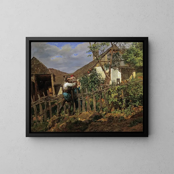 I Vicini - Ferdinand Georg Waldmüller — quadro incorniciato alla parete