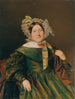 Frau in smaragdgrüner, lachsroter, irisierender Robe - Ferdinand Georg Waldmüller — Ansicht des Kunstwerks