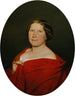 Frau mit roter Lachs-Cape - Ferdinand Georg Waldmüller — Ansicht des Kunstwerks