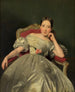 Mädchen sitzend in einem weißen Satin-Kleid - Ferdinand Georg Waldmüller — Ansicht des Kunstwerks