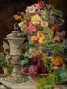 Stillleben mit Früchten, Blumen und silberner Schale - Ferdinand Georg Waldmüller — Ansicht des Kunstwerks