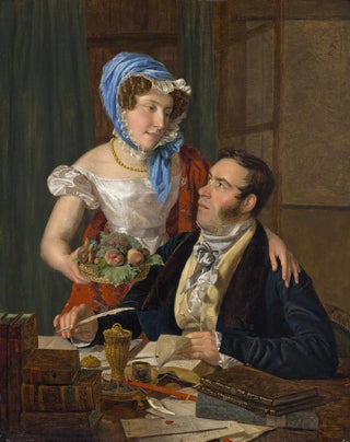 Ferdinand Georg Waldmller - The Cartographer Professor Josef Jttner and His Wife.webp