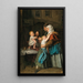 Die Besuch der Großeltern - Ferdinand Georg Waldmüller — gerahmtes Bild an der Wand