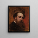Autoritratto con cappello di pelliccia - Ferdinand Keller — quadro incorniciato alla parete