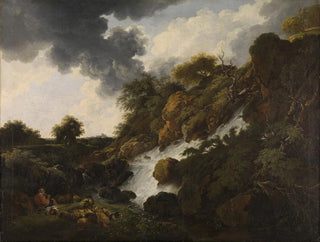 Ferdinand Kobell - Gebirgslandschaft mit Wasserfall.webp