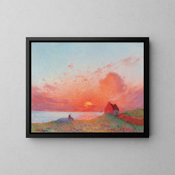 Tramonto vicino a Croisic - Ferdinand du Puigaudeau — quadro incorniciato alla parete