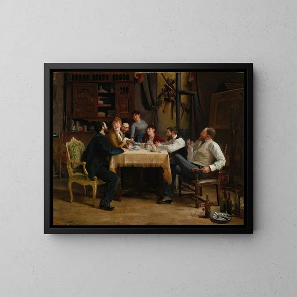 Ein Frühstück unter Freunden - Fernand Cormon — gerahmtes Bild an der Wand
