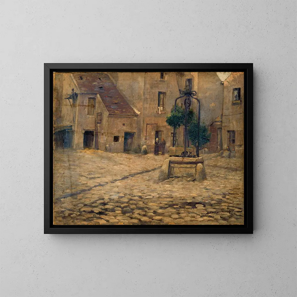 Das Hof des Hôtel Saint-Adrien, 264 rue Saint-Jacques - Fernand Maillaud — gerahmtes Bild an der Wand