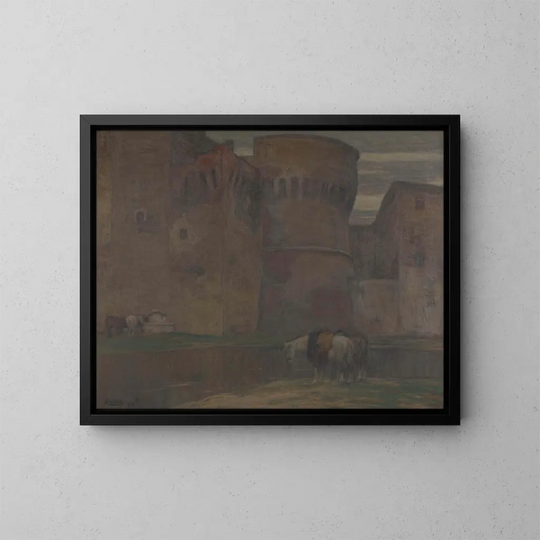 Ein Schloss in Umbrien - Ferruccio Scattola — gerahmtes Bild an der Wand