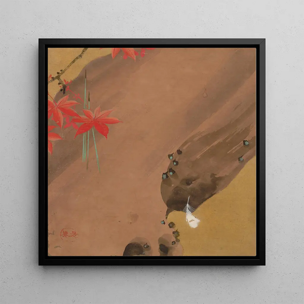 Feuilles d'érable et plume - Shibata Zeshin