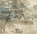 Elegant figures with a dog near a lake - Thomas Rowlandson — artwork view