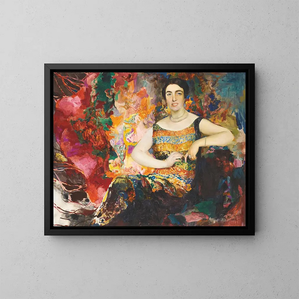 Portrait einer Dame - Filipp Malyavin — gerahmtes Bild an der Wand