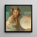 Mädchen mit einem folkloristisch verzierten Teller - Alphonse Mucha — gerahmtes Bild an der Wand