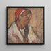 Ragazza con berretto rosso - Zolo Palugyay — quadro incorniciato alla parete