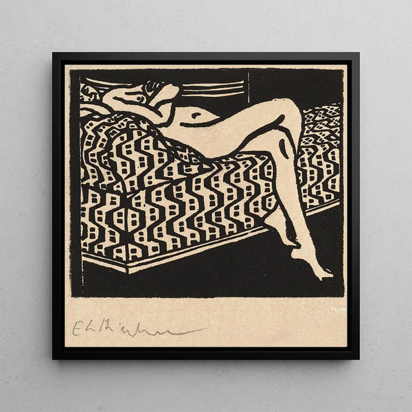 Fille nue allongée sur un canapé - Ernst Ludwig Kirchner