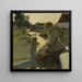 Mädchen am Bach - Arthur Langhammer — gerahmtes Bild an der Wand