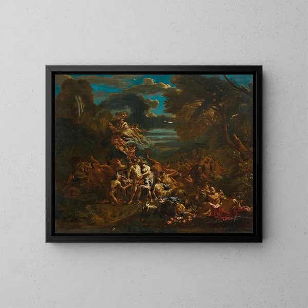 Bacchanale - Scuola fiamminga — quadro incorniciato alla parete