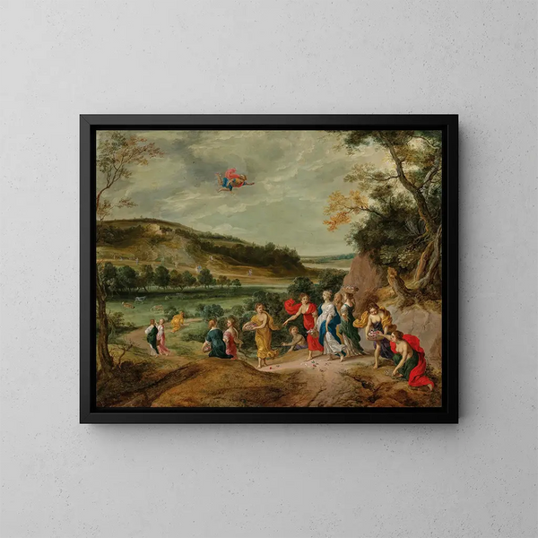 Mercure amoureux d'Herse - Scuola fiamminga — quadro incorniciato alla parete