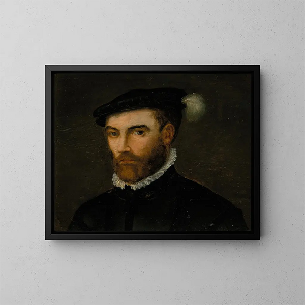 Ritratto di un gentiluomo, 1628 - Scuola fiamminga — quadro incorniciato alla parete