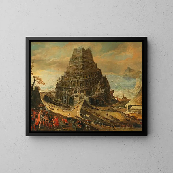 La Tour de Babel - Scuola fiamminga — quadro incorniciato alla parete