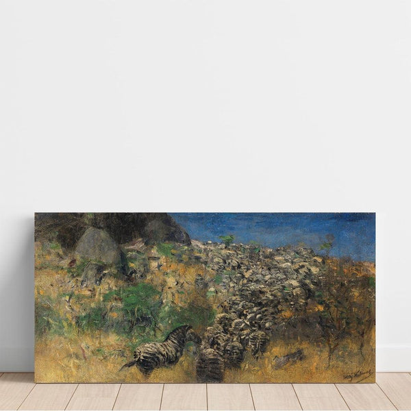Fliehende Zebraherde, Zwischen - Wilhelm Kuhnert | Reproduction Tableau Décoration murale affiche copie