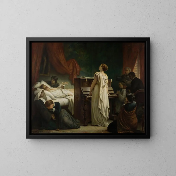 Tod von Chopin - Félix-Joseph Barrias — gerahmtes Bild an der Wand
