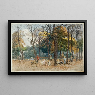 Flix Brard - La place des Ecoles et le square de la mairie du 14me arrondissement.webp