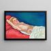 Donna Nuda Sdraiata su un Divano Rosso - Félix Vallotton — quadro incorniciato alla parete