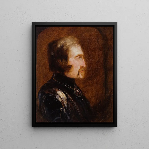 Selbstporträt in Rüstung - Félix Ziem — gerahmtes Bild an der Wand