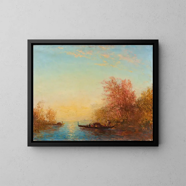 Fusine, dintorni di Venezia - Félix Ziem — quadro incorniciato alla parete