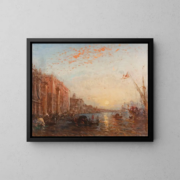 Inondazione a Venezia - Félix Ziem — quadro incorniciato alla parete