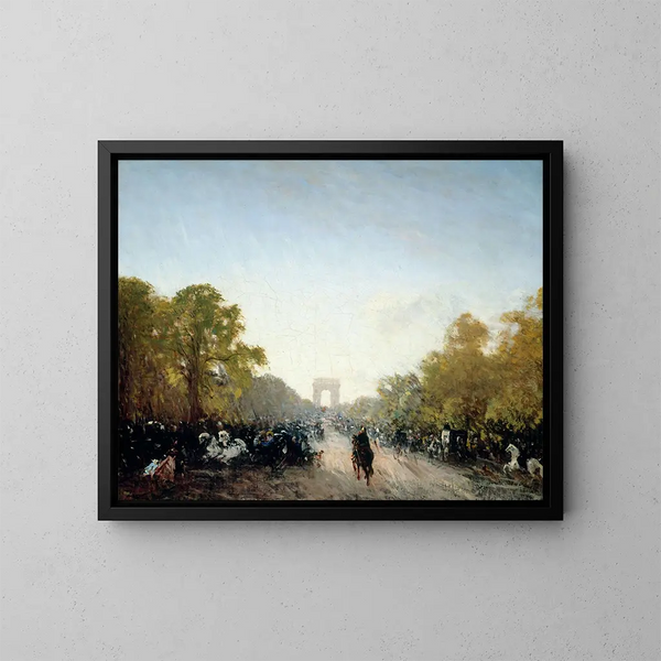 L'avenue des Champs-Élysées - Félix Ziem — quadro incorniciato alla parete