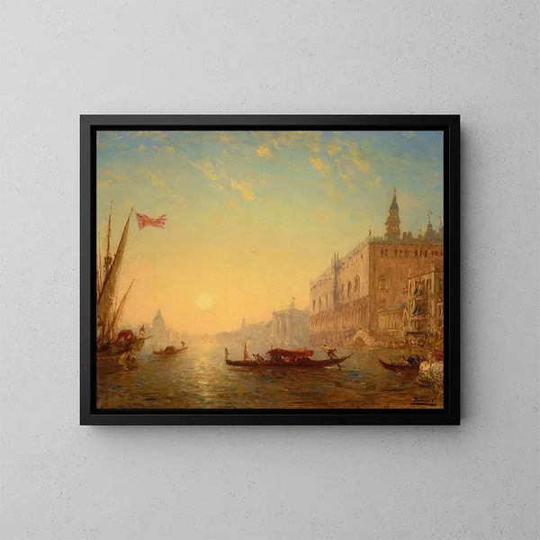 Le bassin vu du quai des Esclavons - Félix Ziem — quadro incorniciato alla parete