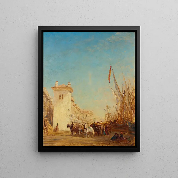 Le quai Saint - Jean à Marseille - Félix Ziem — quadro incorniciato alla parete