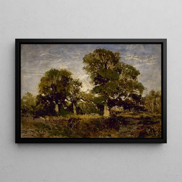 Gli Querceti - Félix Ziem — quadro incorniciato alla parete