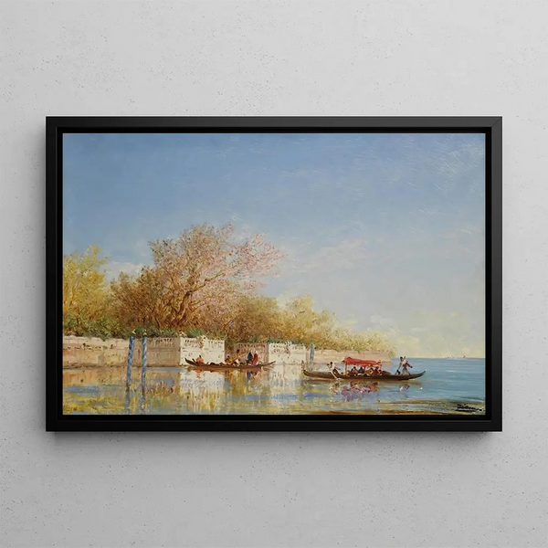 I Giardini francesi - Félix Ziem — quadro incorniciato alla parete