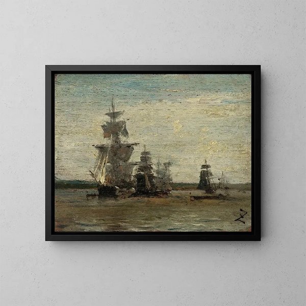 Le fregate - Félix Ziem — quadro incorniciato alla parete