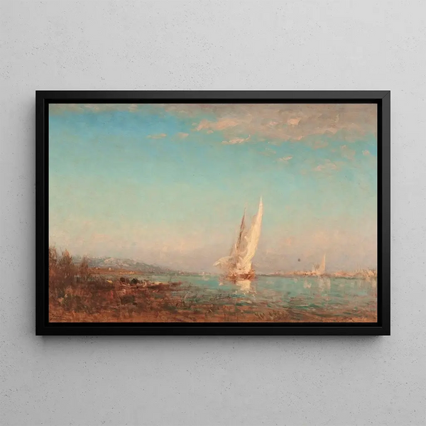 Martigues La Voile Blanche - Félix Ziem — quadro incorniciato alla parete