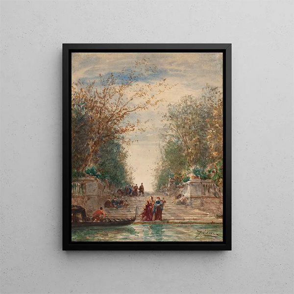 Martigues Venezia L'entrée Du Jardin Français - Félix Ziem — quadro incorniciato alla parete