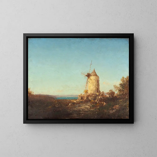 Moulin de Saint-Mitre vicino a Martigues - Félix Ziem — quadro incorniciato alla parete
