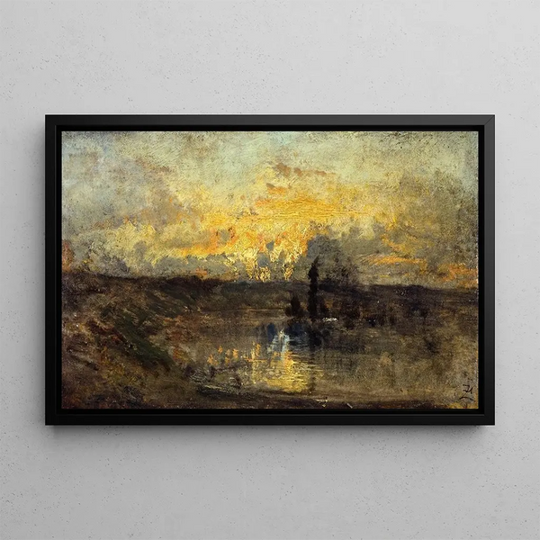 Tournant de rivière - Félix Ziem — quadro incorniciato alla parete
