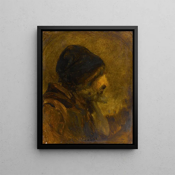 Tête d'homme d'après Rembrandt - Félix Ziem — quadro incorniciato alla parete